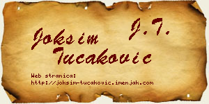 Joksim Tucaković vizit kartica